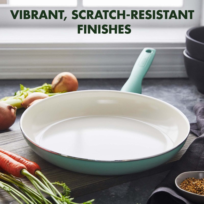 GreenPan Rio Healthy Ceramic Nonstick 10" Frying Pan Skillet, PFAS-Free, Dishwasher Safe, Turquoise - Image 2
