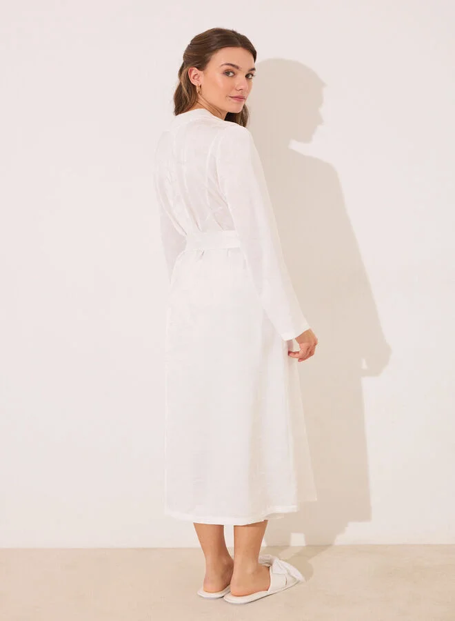 women'secret White long satin robe