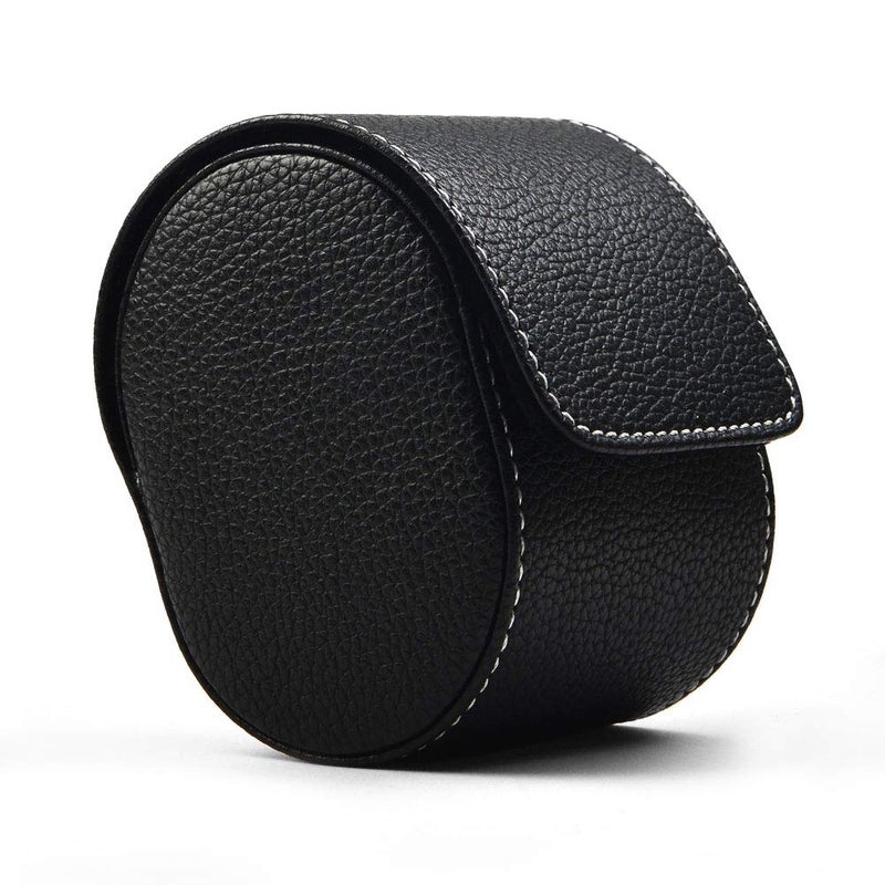 Oirlv Luxury Leather Watch Storage Box Travel Single Watch Case Jewelry Gift Box for Christmas Anniversary Birthday(Black) - Image 1