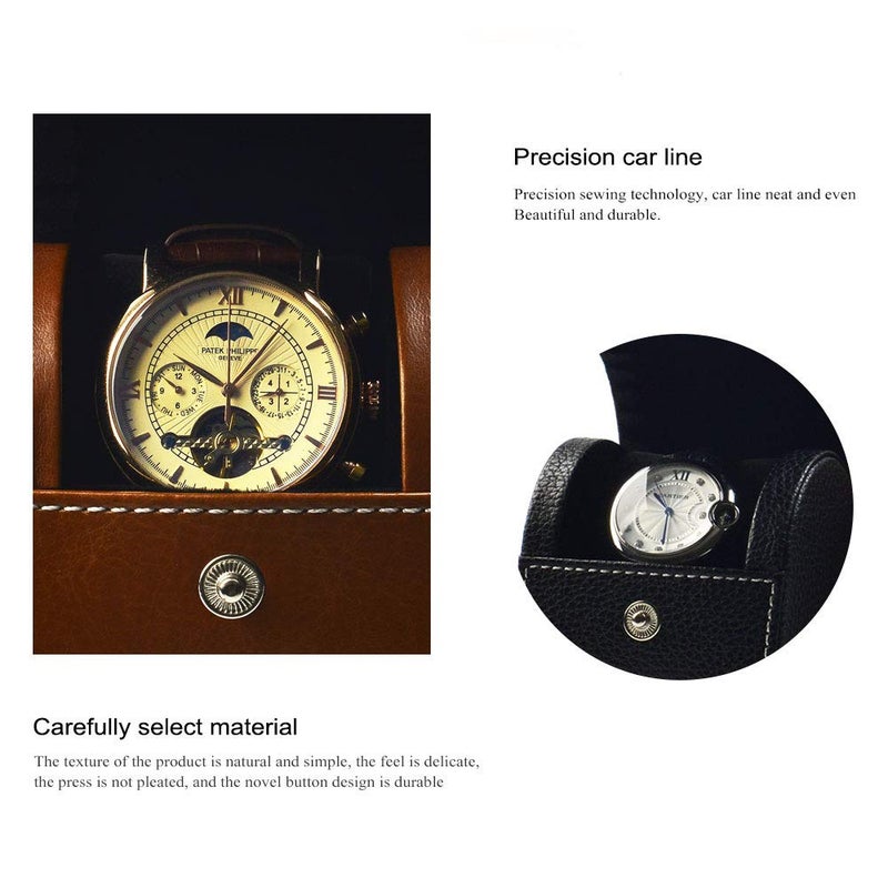 Oirlv Luxury Leather Watch Storage Box Travel Single Watch Case Jewelry Gift Box for Christmas Anniversary Birthday(Black) - Image 5