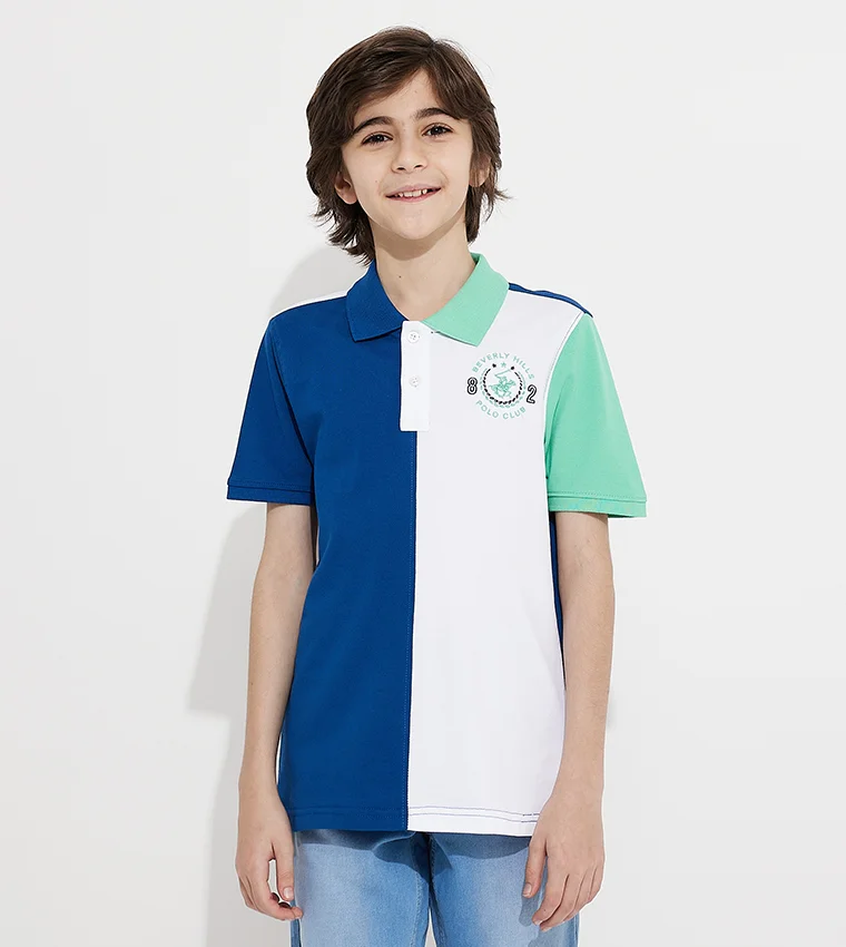 بيفرلي هيلز بولو كلوب تيشيرت بولو بأكمام قصيرة مطبوع