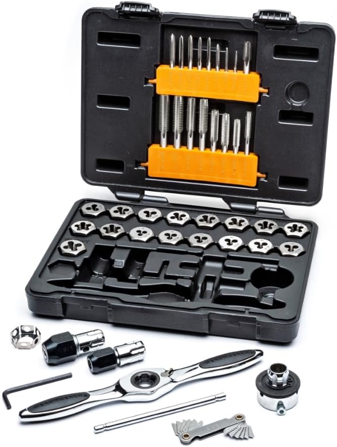 GEARWRENCH 40 Piece SAE Tap & Die Set with Ratcheting T-Handles and Twist Lock Guide System - Image 1