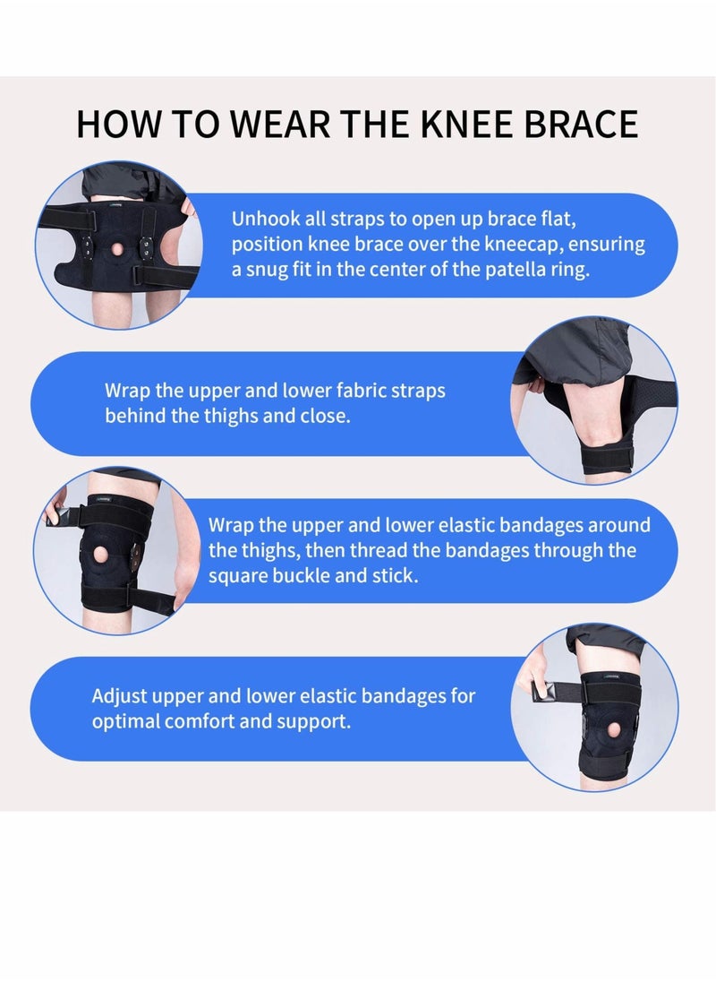 Captaintech Adjustable Hinged Knee Brace for Men and Women with Side Stabilizers Open Patella Design for Arthritis Pain Relief and Injury Recovery  - Image 3