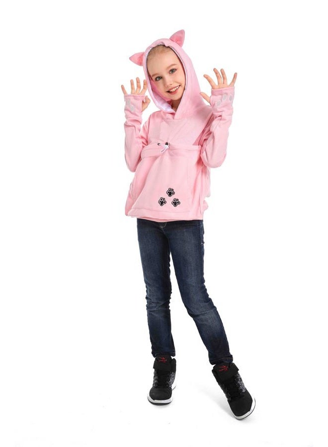 Alyc Boys Girls Hoodies - Pet Holder Kitten Puppy Carriers Pullover Long Sleeve Cat Ear Sweatshirt with Removable Inner Pouch - Image 3