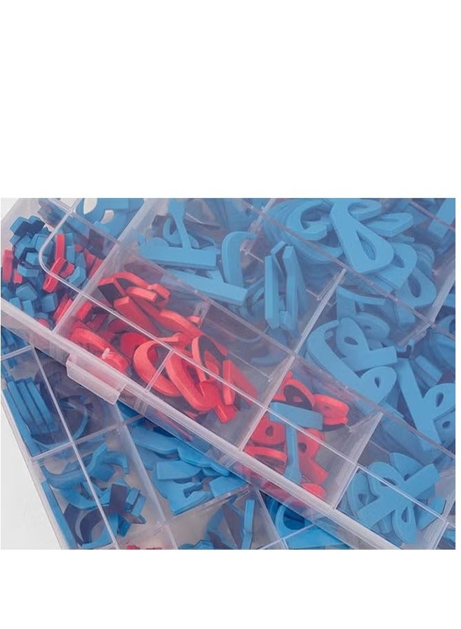 Arabic Classroom Magnetic Alphabet Letters Teaching Toys Kit 325 Pcs with Double - Side Magnet White Board Foam Alphabet Letters for Preschool Kids Toddler Spelling and Learning Colorful (Blue&Red) - Image 4