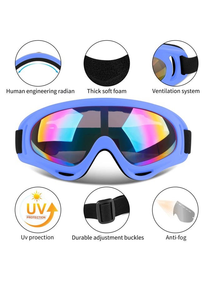 COOLOO Ski Goggles, 2 Pack Snow Goggles Snowboard Goggles for Men Women Kids - UV Protection Foam Anti-Scratch Dustproof - Image 2