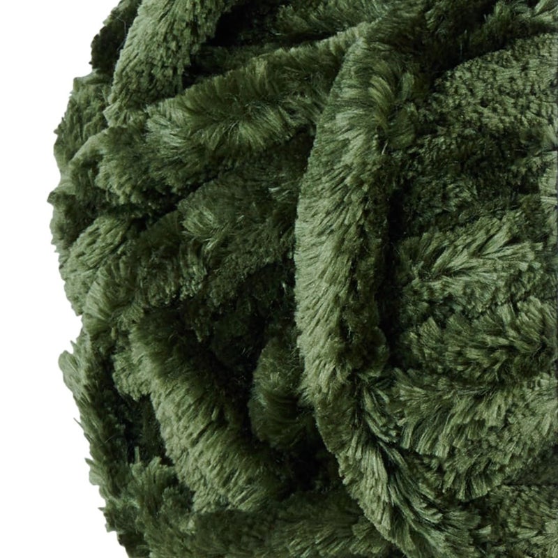 Crafted by Catherine Luxe Velvet Solid Yarn - 2 Pack (300 g / 10.5 oz, 98 Yards Each Skein), Olive, Gauge 6 Super Bulky - Image 2