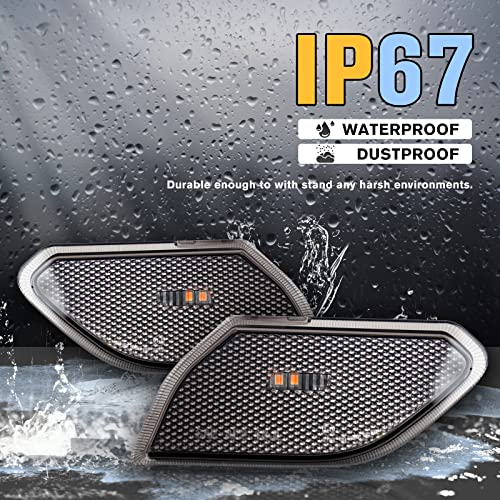 LitMiRaCle LED Side Marker Light for Jeep Wrangler JL & Gladiator JT 2018 2019 2020 2021 2022 2023 2024, Smoke Lens Amber Fender Flares Light Accessories Plug & Play - Image 4