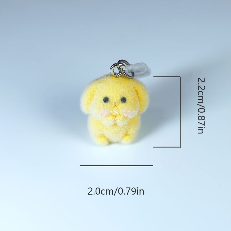 Yellow Type C Phone Dust Plug Charm Cute Cartoon Plush Pendant For iPhone Mobile Accessories - Image 3