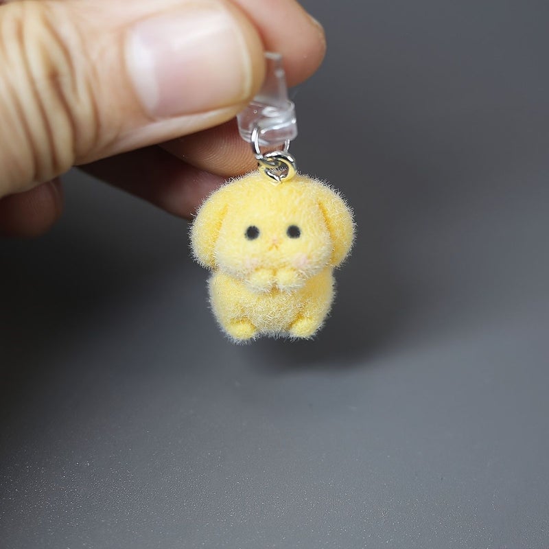 Yellow Type C Phone Dust Plug Charm Cute Cartoon Plush Pendant For iPhone Mobile Accessories - Image 1