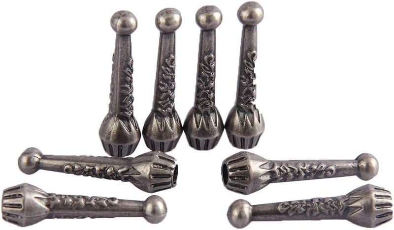 COOLLA Bolo Tie Tips Replacement End Caps 8 Pack, Antique Silver Tone,Antique Bronze - Image 1