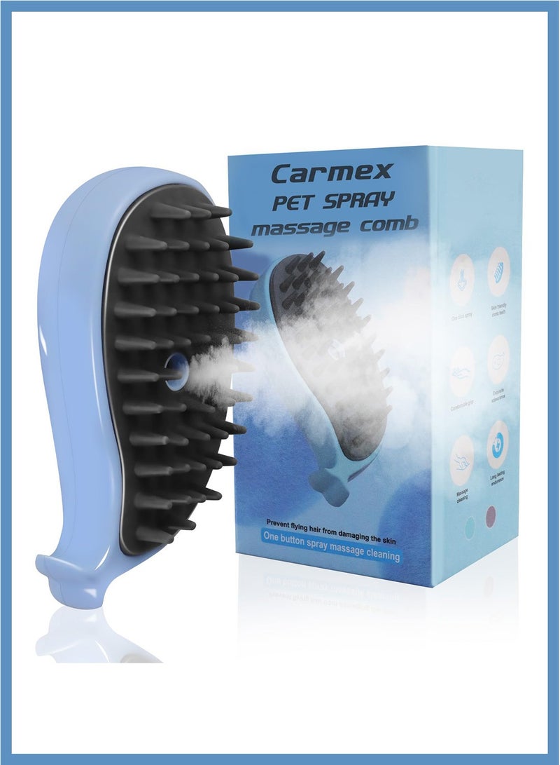 فرشاة بخار للقطط للتخلص من الشعر المتساقط، فرشاة تنظيف القطط بالبخار، فرشاة بخار قابلة لإعادة الشحن للحيوانات الأليفة للخيول والقطط، فرشاة بخارية للقطط 3 في 1، تنظيف وإزالة الشعر المتساقط - Image 1
