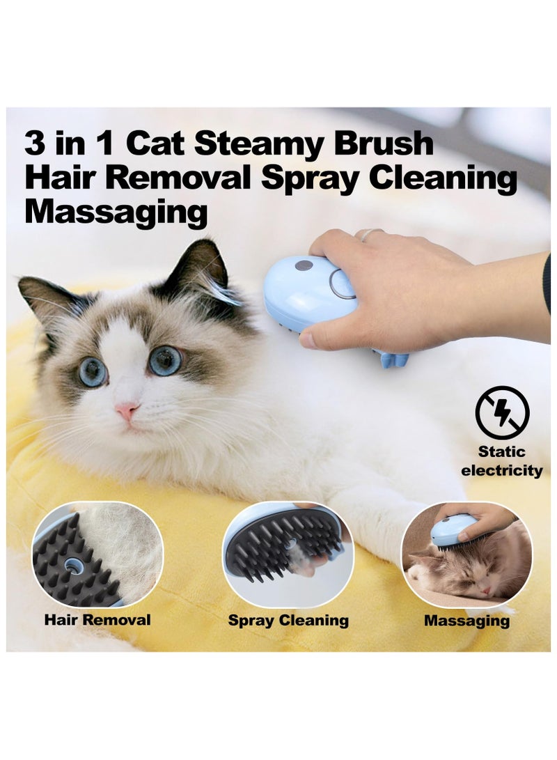 فرشاة بخار للقطط للتخلص من الشعر المتساقط، فرشاة تنظيف القطط بالبخار، فرشاة بخار قابلة لإعادة الشحن للحيوانات الأليفة للخيول والقطط، فرشاة بخارية للقطط 3 في 1، تنظيف وإزالة الشعر المتساقط - Image 3