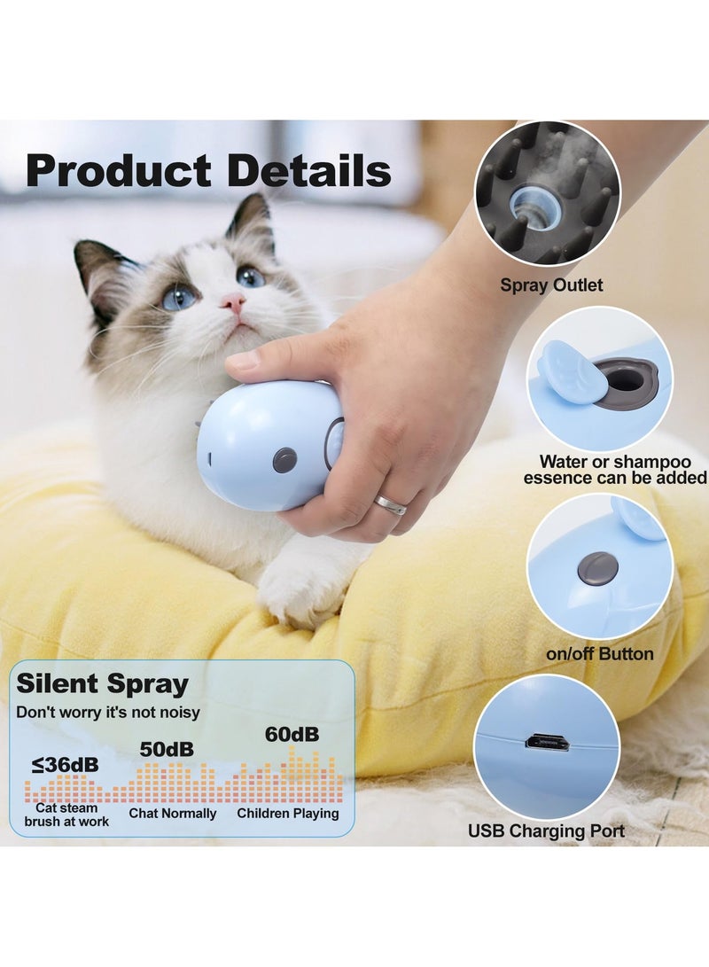 فرشاة بخار للقطط للتخلص من الشعر المتساقط، فرشاة تنظيف القطط بالبخار، فرشاة بخار قابلة لإعادة الشحن للحيوانات الأليفة للخيول والقطط، فرشاة بخارية للقطط 3 في 1، تنظيف وإزالة الشعر المتساقط - Image 5