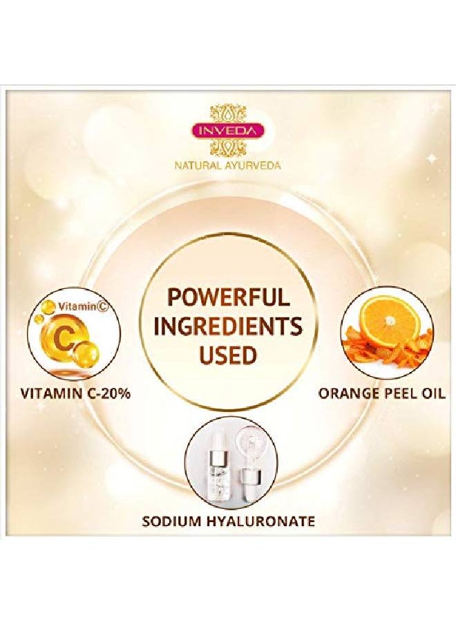 Inveda Concentrated Vitamin C Serum 20% Removes Dark Spots Gives Even Tone Bright & Tight Skin with Orange Peel Oil for Hydrated Youthful Glow 30ml  - Image 5