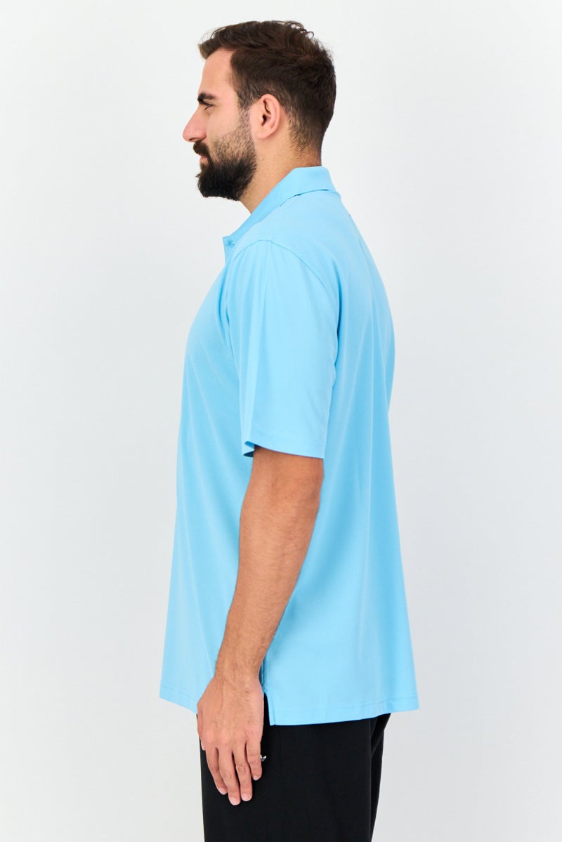 Greg Norman Men Sportswear Fit Short Sleeve Golf Polo Shirt, Sky Blue  - Image 4