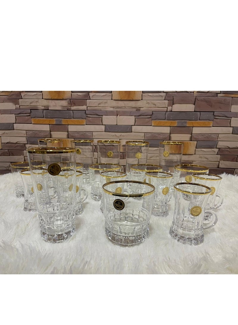 Glass Cups Set Of 18 Pieces - Imported