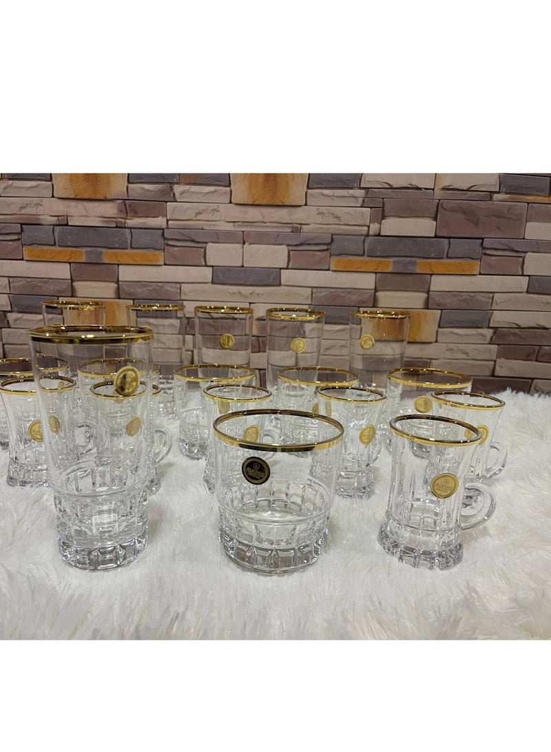 Glass Cups Set Of 18 Pieces - Imported