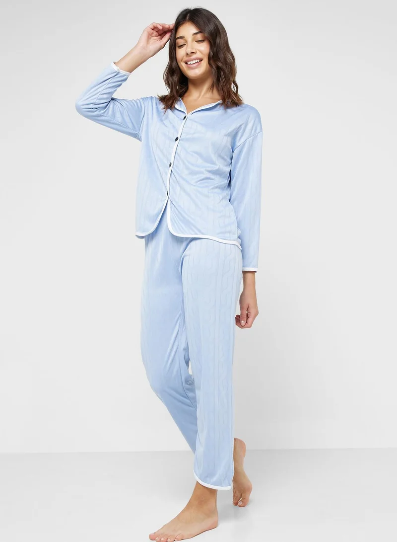 Ginger Textured Pyjama Set