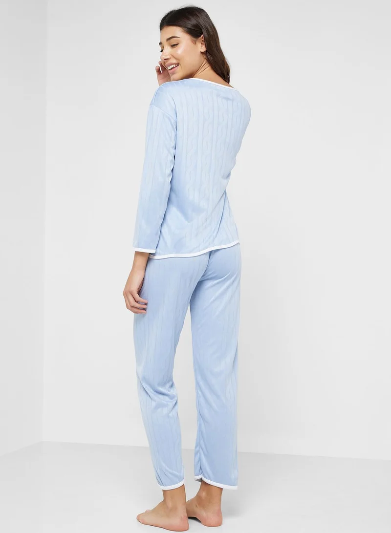 Ginger Textured Pyjama Set