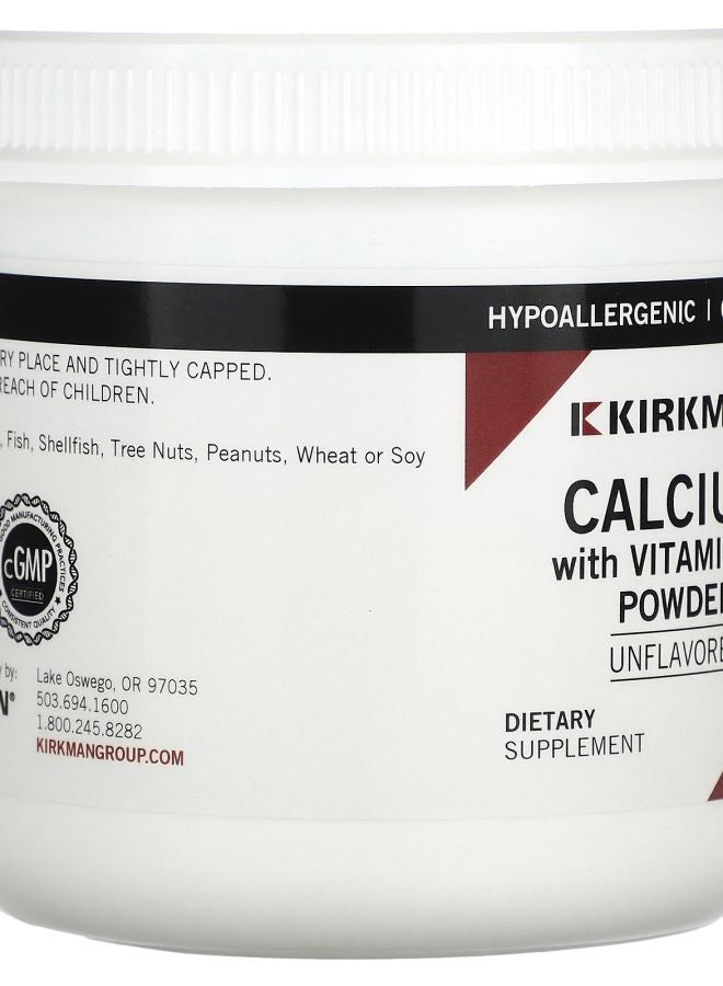 Kirkman Labs Calcium With Vitamin D3 Powder Unflavored 8 oz (227 g) - Image 2