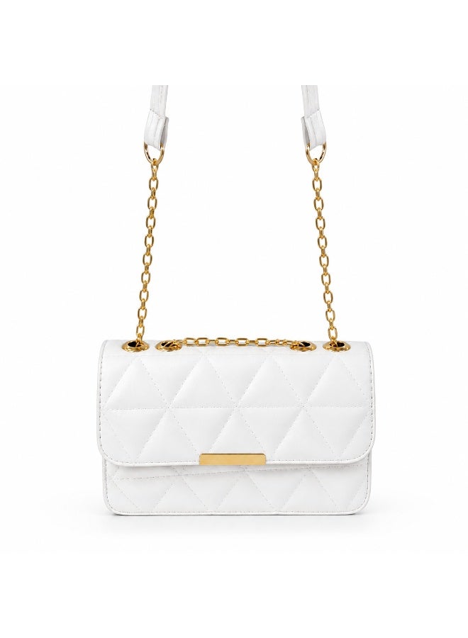 Women's padded shoulder bag with a stylish crossbody design – luxurious leather with a gold chain and metal clasp - Image 5