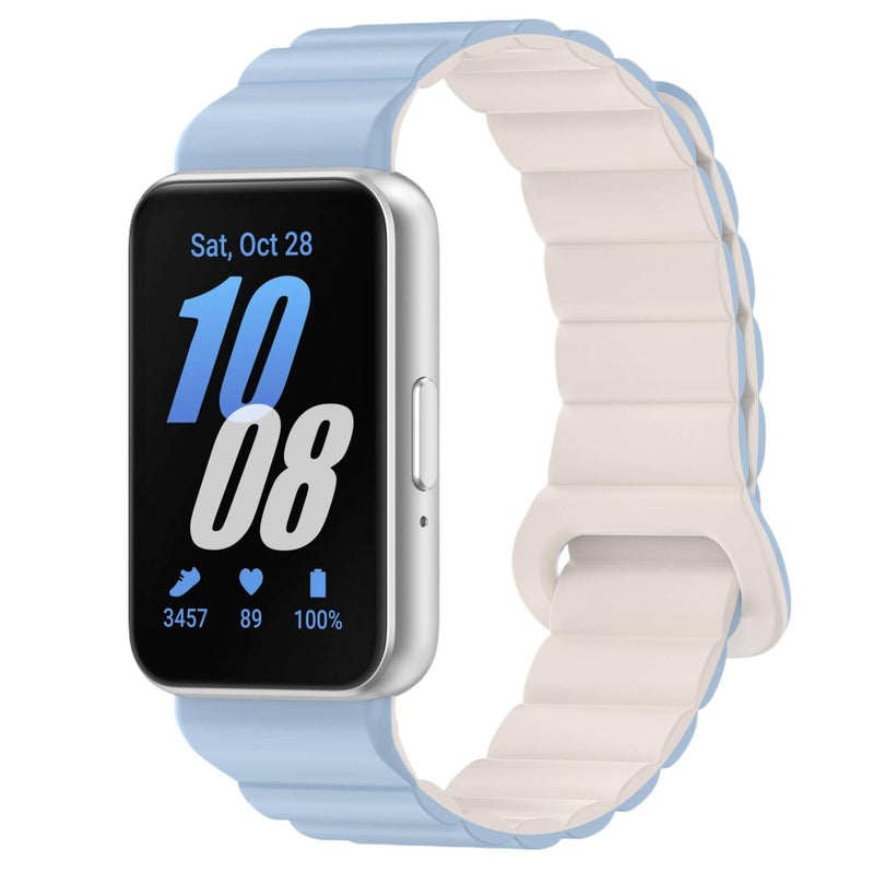 سوار ساعة ذكية رياضي من السيليكون متوافق مع Samsung Galaxy Watch بملاءمة قابلة للتعديل وحزام ناعم للاستبدال اليومي باللون وردي قابل للتعديل - Image 1
