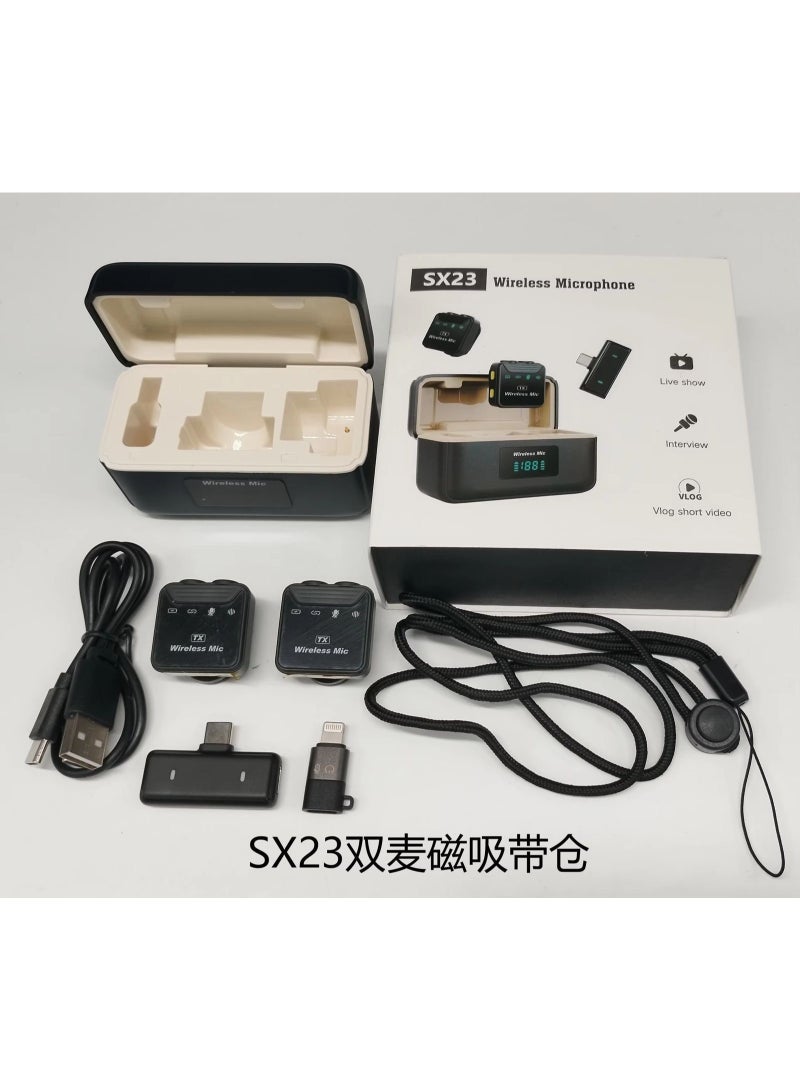 SX23 Noise Cancelling Mini Wireless Lavalier Microphone - Compatible With Android & iOS - Image 2