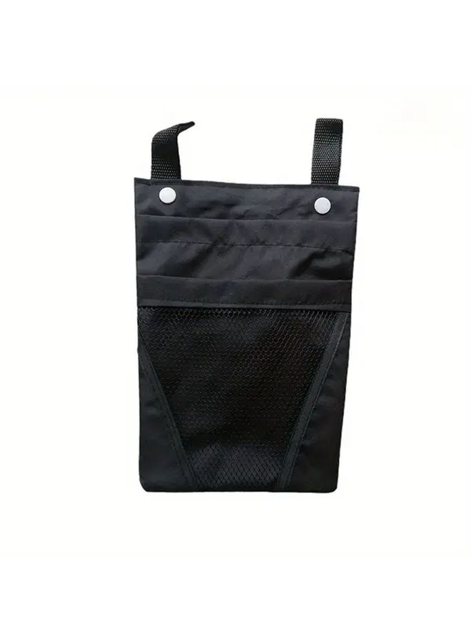 Colored Checkerboard Canvas Bike Front Basket Bag With Zipper Pockets Phone Holder - Image 4