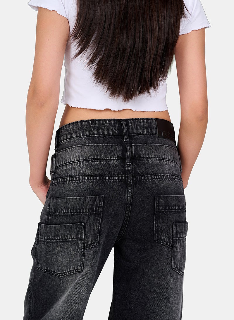 TGS Dark Grey Double Everything Wide Leg Women Jeans - Image 2