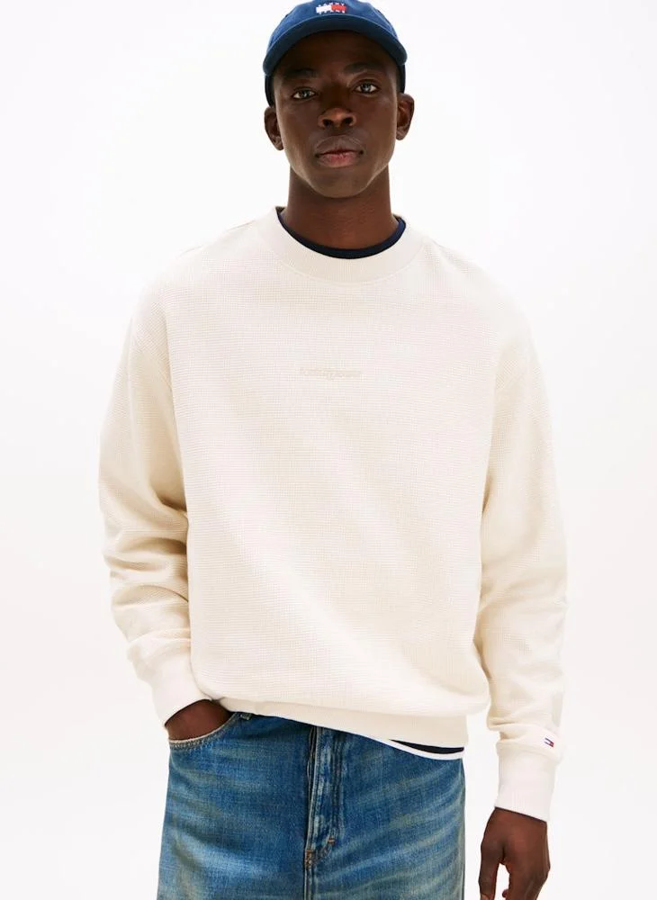 تومي جينز Relaxed Waffle Sweatshirt