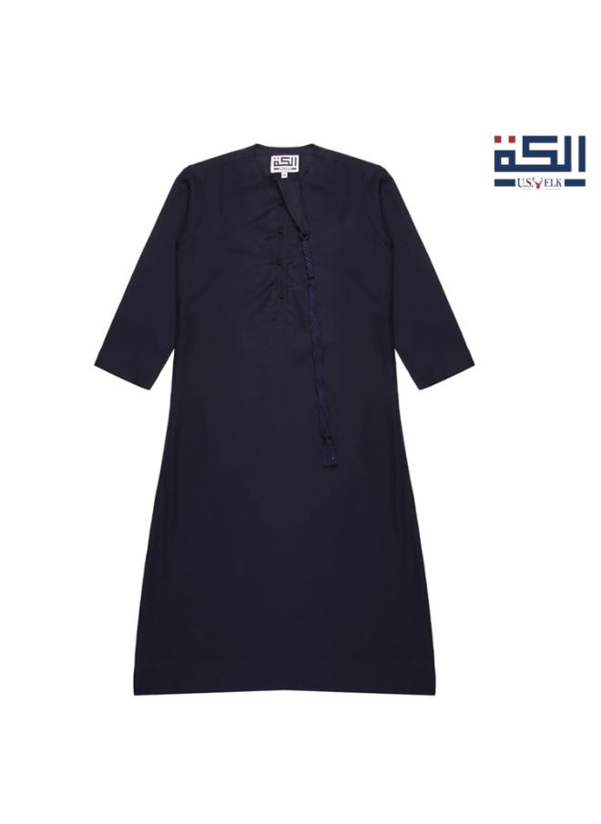 U.S. ELK Boy’s Emirati Kandura | Stitched Traditional Kids Arabic Thobe, Dishdasha, Kaftan for Boys | Long Sleeve Islamic Arab Dress with Side Pocket  - Image 4