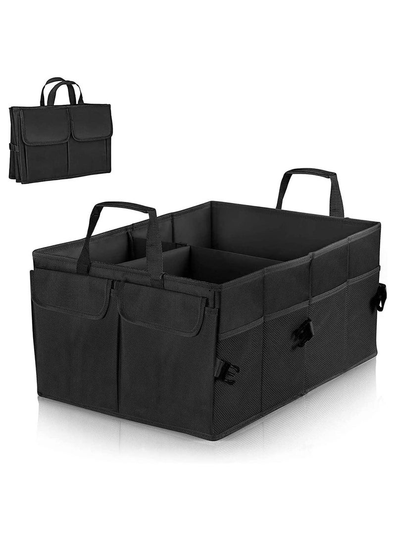 AccLoo Car Trunk Organizer  Car Storage Boot Organizer Capacity Collapsible large space and Waterproof Trunk Storage Organiser with Non slip Bottom and Securing Straps  Suitable for Car  SUV   Trucks - Image 1