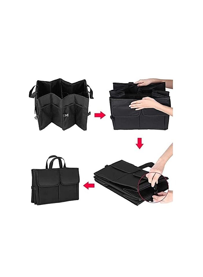 AccLoo Car Trunk Organizer  Car Storage Boot Organizer Capacity Collapsible large space and Waterproof Trunk Storage Organiser with Non slip Bottom and Securing Straps  Suitable for Car  SUV   Trucks - Image 4