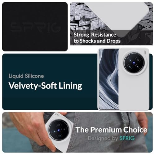 SPRIG Compatible with vivo x200 Pro Premium SilkTone Back Cover Drop Tested Shock Proof Mobile Case for Men, Women, Boys and Girls with Camera Protection (White) - Image 2