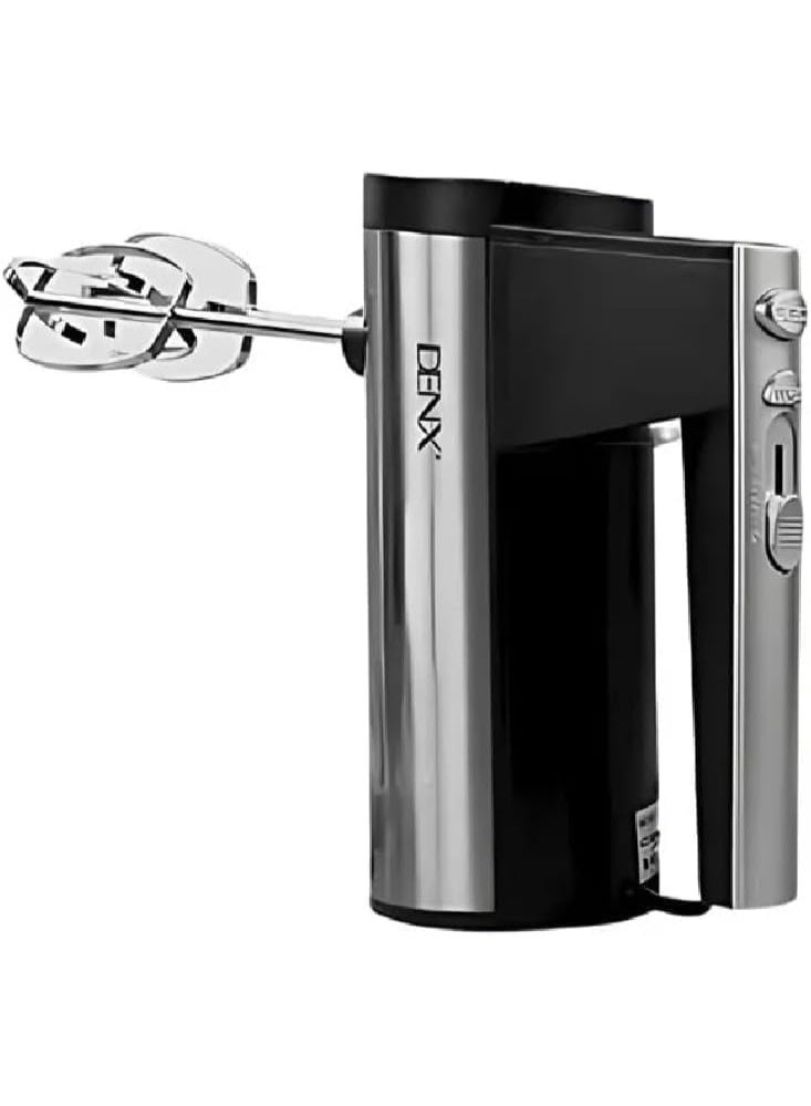 DENX Electric Hand Blender DX3210 200W | 5 Speed Corded Hand Mixer with 4 Professional Attachments | Stainless Steel Body with Cooling Fins | Ergonomic Handle for Blending, Whisking & Kneading - Image 1