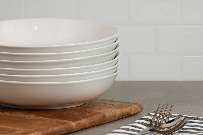 10 Strawberry Street Simply White 36 Oz Pasta/Dinner Bowl  Set of 6 - Image 4