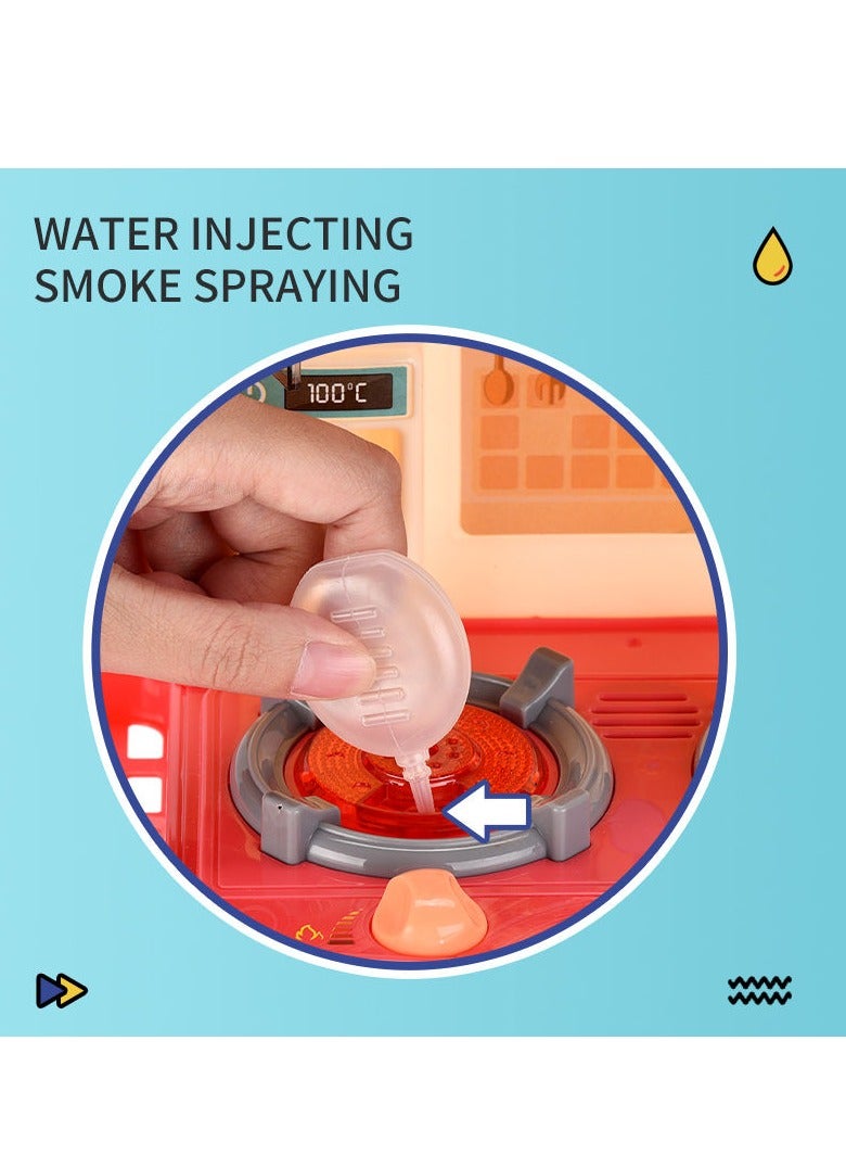 Kitchen Playset for Kids Rich Realistic Details Include Steam Light Water Sound 31pcs Pretend Play Toy Set Role Play Cookware Kids Kitchen Toy Set Play Sink Kitchen Accessories Toys for Toddler Kids Boys Girls - Image 4