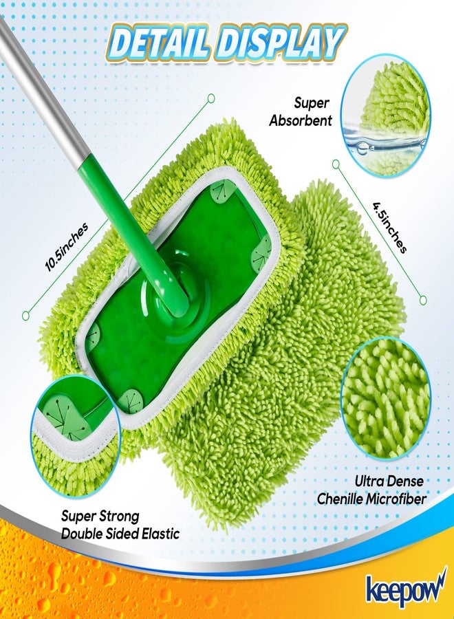 KEEPOW Reusable Microfiber Mop Pads Compatible with Swiffer Sweeper, Dry Sweeping Cloths, Wet Pads Refill for Swiffer Mop Pads Replacement Sweeping Mopping Pad Refills for Hardwood Surface Floor Cleaning - Image 3