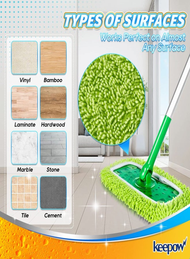 KEEPOW Reusable Microfiber Mop Pads Compatible with Swiffer Sweeper, Dry Sweeping Cloths, Wet Pads Refill for Swiffer Mop Pads Replacement Sweeping Mopping Pad Refills for Hardwood Surface Floor Cleaning - Image 5