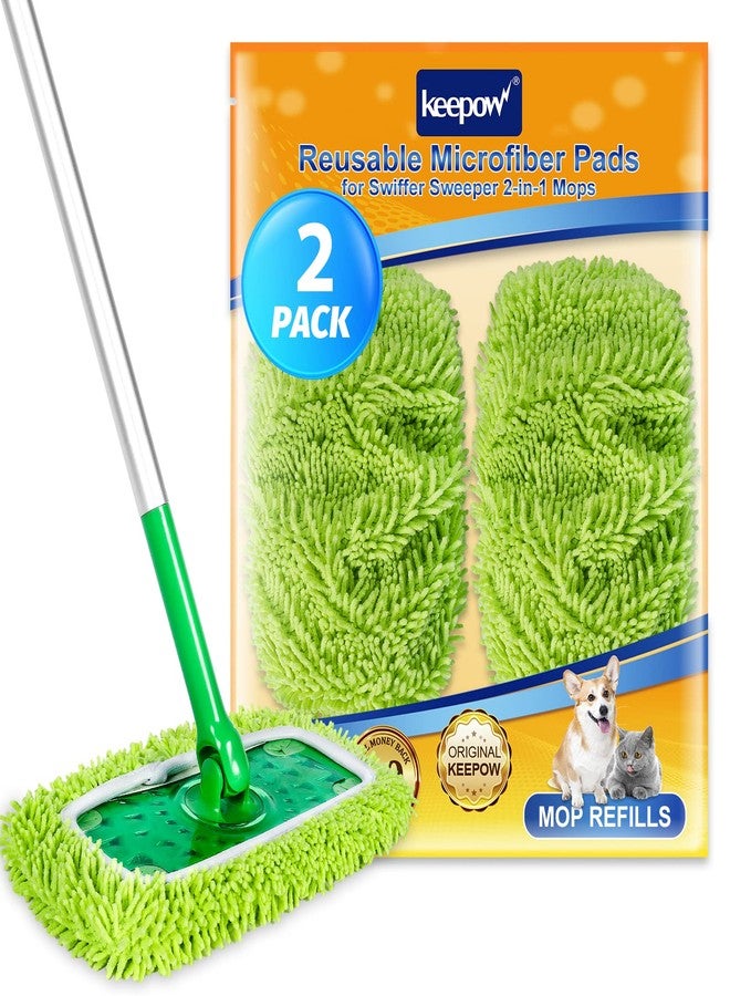 KEEPOW Reusable Microfiber Mop Pads Compatible with Swiffer Sweeper, Dry Sweeping Cloths, Wet Pads Refill for Swiffer Mop Pads Replacement Sweeping Mopping Pad Refills for Hardwood Surface Floor Cleaning - Image 1