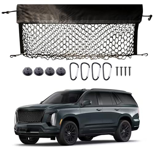 MWMNUN Trunk Car Tailgate Netting Compatible with Chevrolet Chevy Tahoe, GMC Yukon SLE SLT AT4 Denali New 2015-2025 Envelope Style Cargo Net(L Code) - Image 1