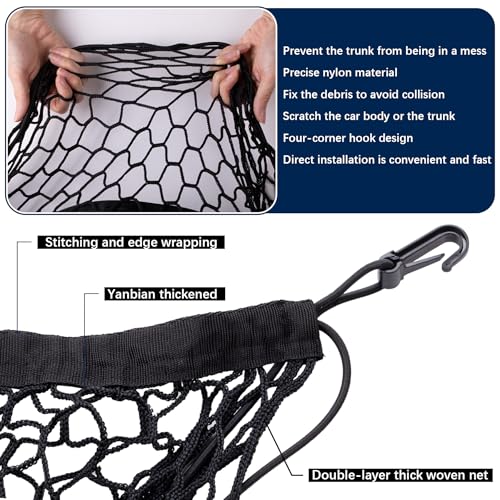 MWMNUN Trunk Car Tailgate Netting Compatible with Chevrolet Chevy Tahoe, GMC Yukon SLE SLT AT4 Denali New 2015-2025 Envelope Style Cargo Net(L Code) - Image 5
