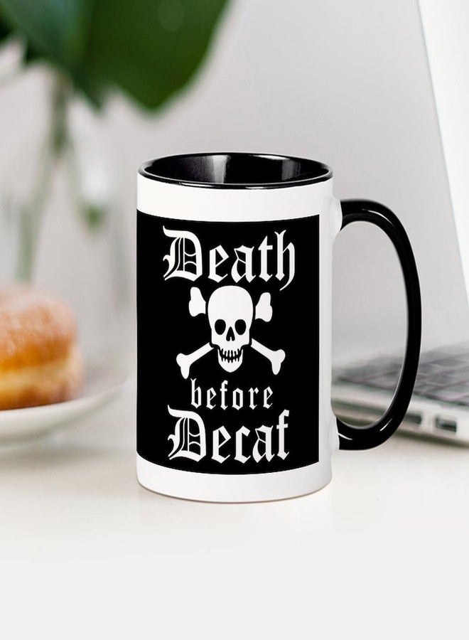 cafe press CafePress Funny DEATH Before DECAF Mugs 11 oz (325 ml) Ceramic Coffee Mug - Image 4
