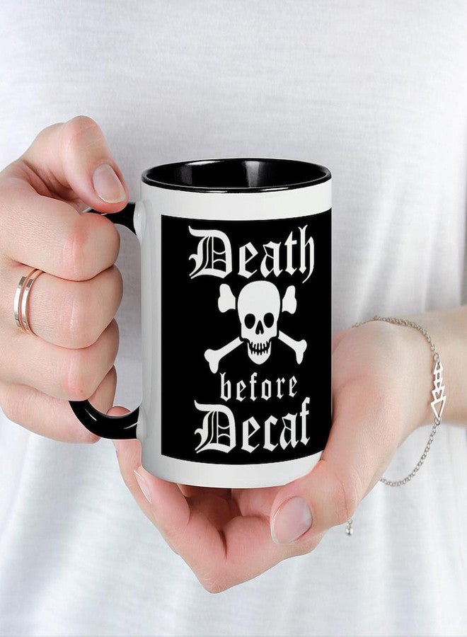 cafe press CafePress Funny DEATH Before DECAF Mugs 11 oz (325 ml) Ceramic Coffee Mug - Image 5
