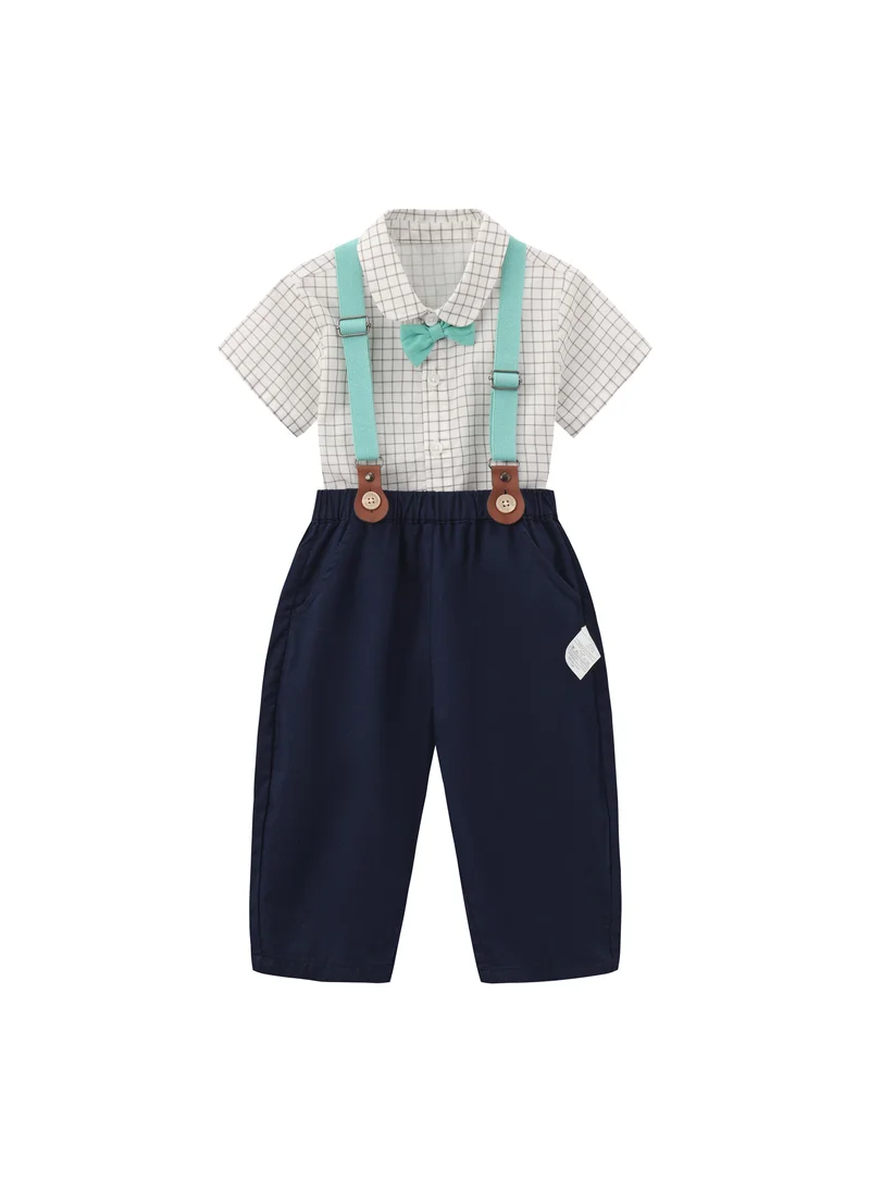 Balabala Blue/White Baby Boys Woven short sleeve suit for Men | Best Price UAE
