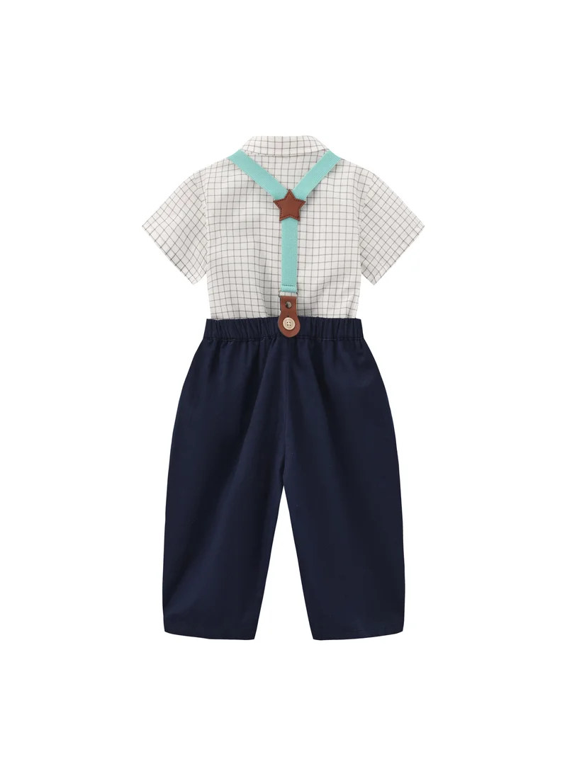 Balabala Blue/White Baby Boys Woven short sleeve suit for Men | Best Price UAE