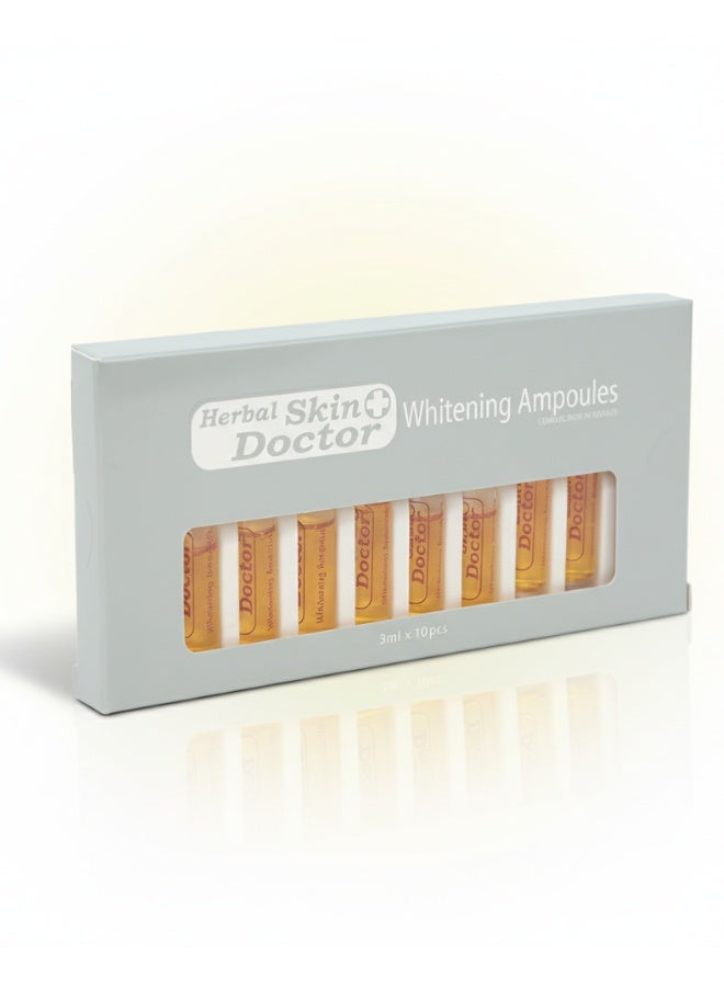 Skin Doctor Whitening Ampoules 10 Pcs 30 ml Brightening Face Serum with Vitamin C and Collagen for Radiant and Even Skin Tone - Image 1
