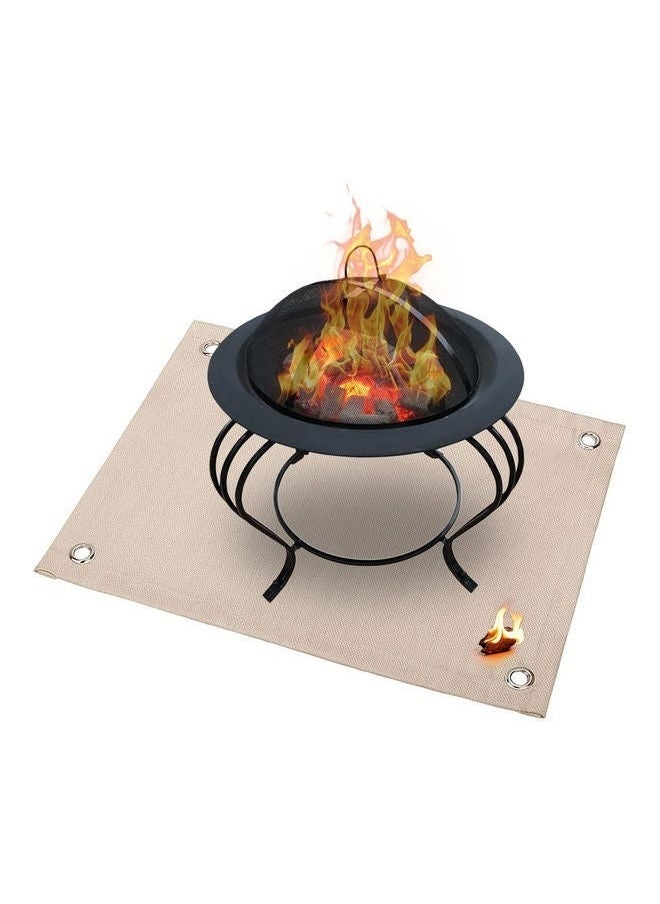 yongsheng - Fire Blanket Fireproof Smoker Blanket Fiberglass Blanket Fireproof Mat for Fire Pit Emergency Blankets for Survival Fireproof Cushion Fire Proof Blanket Cloth Khaki Glass Fiber - Image 1