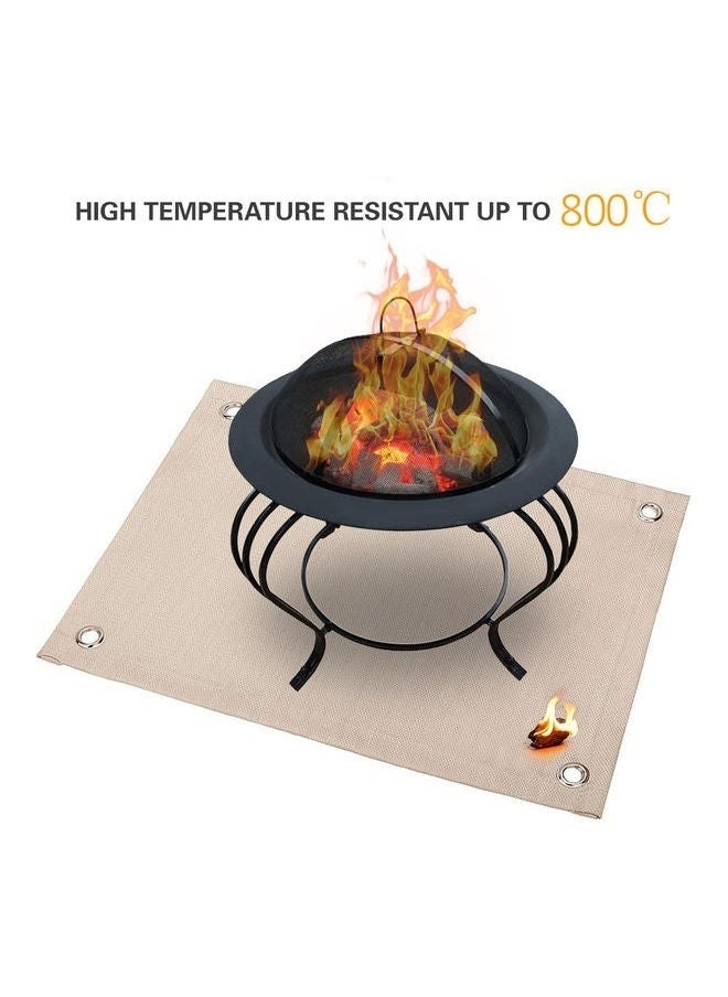 yongsheng - Fire Blanket Fireproof Smoker Blanket Fiberglass Blanket Fireproof Mat for Fire Pit Emergency Blankets for Survival Fireproof Cushion Fire Proof Blanket Cloth Khaki Glass Fiber - Image 1